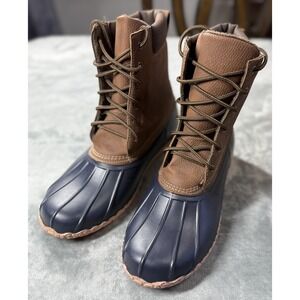 Weatherproof Vintage Boots‎ Mens Size 10M Brown Navy Adam II Duck Faux Fur Lined